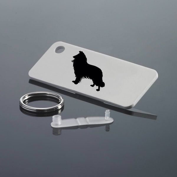 Border Collie Rectangular Key Ring