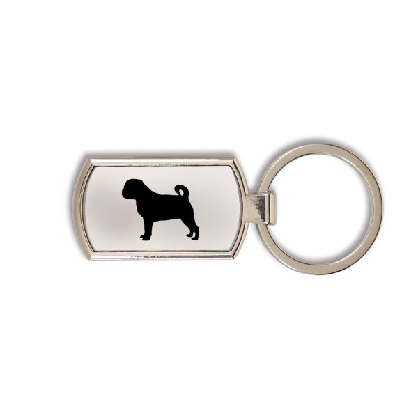 Pug Dog Metal Key Ring