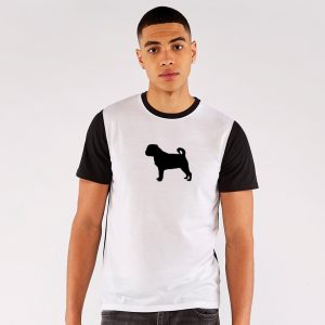 Pug Dog Vanilla White Panel T-Shirt