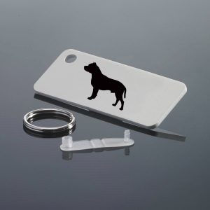 Staffordshire Bull Terrier Rectangular Key Ring